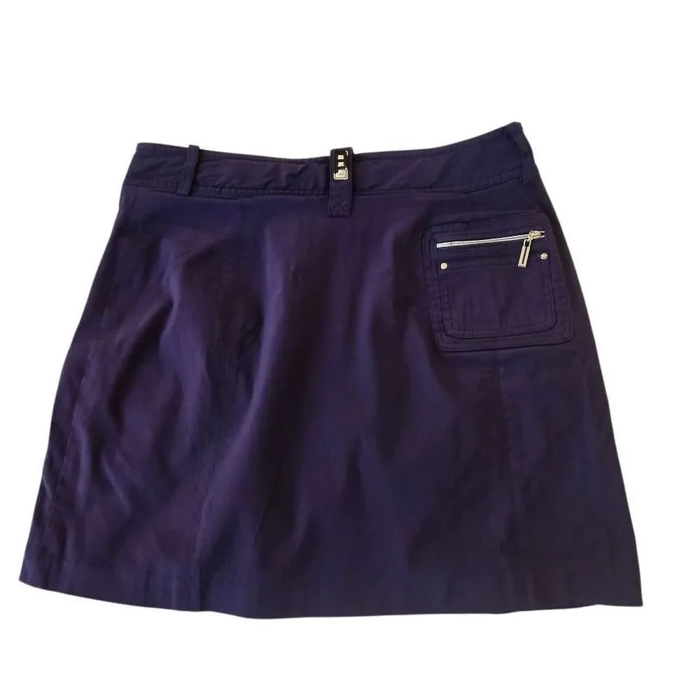 Jamie Sadock Womens Navy Blue Golf Cargo Zippered Pockets Skort Size 6